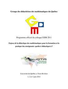 Groupe des didacticiens des mathématiques du Québec ...