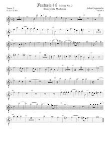 Partition ténor viole de gambe 2, octave aigu clef, Fantasia pour 6 violes de gambe, RC 76