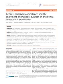 Gender, perceived competence and the enjoyment of physical education in children: a longitudinal examination