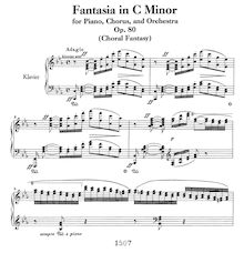 Partition complète, Fantasia pour Piano, chœur et orchestre, Choral Fantasy