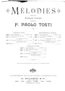 Partition complète (Medium voix), Mélodies, Tosti, Francesco Paolo
