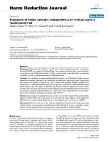 Evaluation of herbal cannabis characteristics by medical users: a randomized trial
