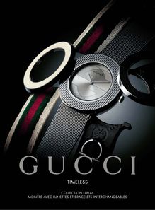 Catalogue Gucci Timeless - collection montre avec lunettes et bracelets interchangeables