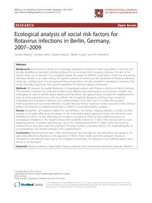 Ecological analysis of social risk factors for Rotavirus infections in Berlin, Germany, 2007–2009