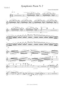Partition violons I, symphonique Poem No.2, Krähenbühl, Samuel