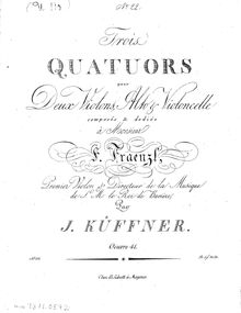 Partition parties complètes (black et white), 3 corde quatuors, Op.41