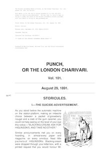 Punch, or the London Charivari, Volume 101, August 29, 1891