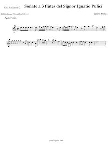 Partition aigu enregistrement  2, Sinfonia a 3 flauti del Sig.re. D Ignatio Pulici
