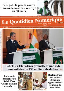 Le Quotidien Numérique d’Afrique N° 2155 - du lundi 20 mars 2023