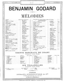 Partition , Elle (C major), Douze morceaux pour chant et piano, Godard, Benjamin