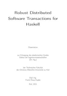 Robust distributed software transactions for Haskell [Elektronische Ressource] / Frank Klaus Kupke