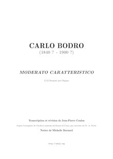 Partition , Moderato caratteristico, 12 Suonate per organo, Bodro, Carlo