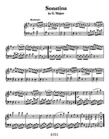 Partition No.1 en G major, 2 sonatines pour Piano, Anh. 5, G major Br>F major