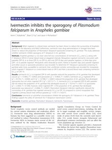Ivermectin inhibits the sporogony of Plasmodium falciparum in Anopheles gambiae