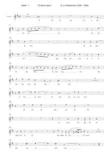 Partition ténor 2 , partie [G2 clef], O bone Jesu, Palestrina, Giovanni Pierluigi da