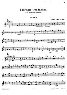 Partition de violon, Very Easy Melodious Exercises en pour First Position