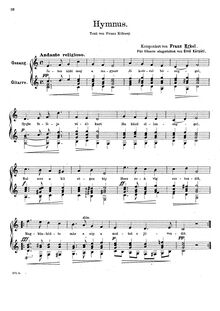 Partition complète, Hymnus, Hymnusz, E♭ major, Erkel, Ferenc