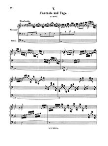 Partition complète, Fantasia et Fugue en A minor, A minor, Bach, Johann Sebastian