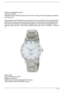 kate spade new york Women8217s 1YRU0006 Stainless Crystal Marker Bracelet Gramercy Watch Watch Review