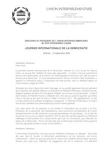 DISCOURS DU PRESIDENT DE L UNION INTERPARLEMENTAIRE