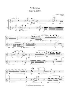 Partition complète, Scherzo pour 2 flûtes, Gouin, Pierre