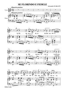 Partition complète (haut), Se Florindo e fedele, Scarlatti, Alessandro