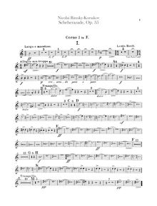 Partition cor 1, 2 (F), Scheherazade, Шехеразада, Rimsky-Korsakov, Nikolay