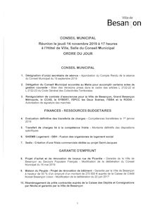 Conseil municipal Besançon 14 novembre 2019
