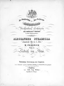 Partition complète, Alessandro Stradella, Romantische Oper in drei Akten