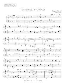 Partition Courante, 7 clavecin pièces from Bauyn Manuscript, Hardel, Jacques par Jacques Hardel