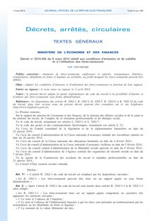 Dématérialisation des tickets restaurants : décret n°2014-294