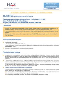 HUMIRA - HUMIRA 21-09-2011 SYNTHESE CT10820