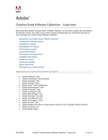 Adobe® Creative Suite 4 Master Collection  Lisez-moi