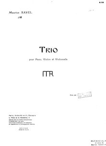 Partition complète et parties, Piano Trio, Trio pour piano, violon et violoncelle
