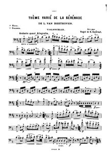 Partition de violoncelle, Serenade pour corde Trio, Op.8 par Ludwig van Beethoven
