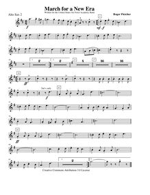 Partition Alto Saxophone 2 (E♭), March pour a New Era, F major, Fletcher, Roger