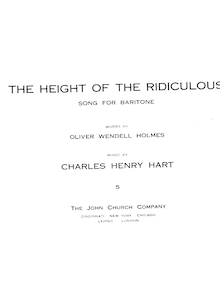 Partition complète, pour Height of pour Rediculous, Hart, Charles Henry