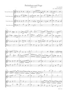 Partition complète (transposed to G minor), Prelude et Fugue en E minor