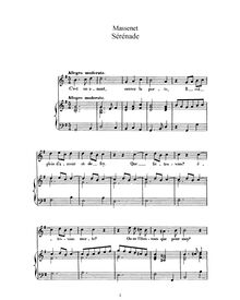 Partition complète (G Major: haut voix et piano), Sérénade