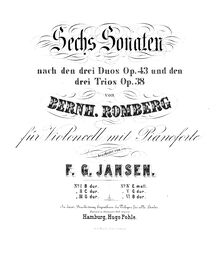 Partition de violoncelle, 3 violoncelle sonates, Op.38 par Bernhard Romberg