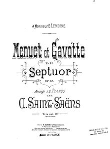 Partition Piano 1, Septet Op.65, Saint-Saëns, Camille