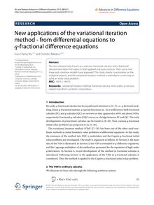 New applications of the variational iteration method - from differential equations to q-fractional difference equations