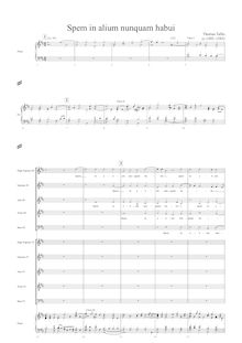 Partition chœurs 3 & 4 choirbook, transposed whole tone higher, Spem en alium nunquam habui