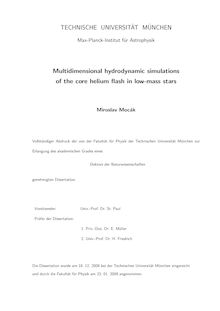 Multidimensional hydrodynamic simulations of the core helium flash in low-mass stars [Elektronische Ressource] / Miroslav Mocák