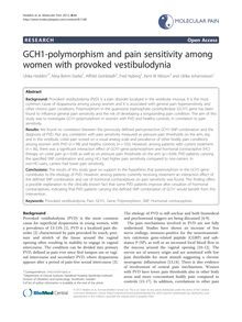 GCH1-polymorphism and pain sensitivity among women with provoked vestibulodynia