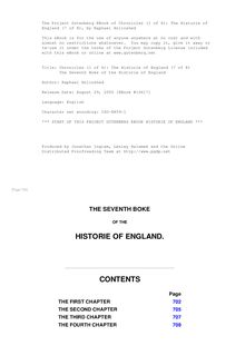 Chronicles (1 of 6): The Historie of England (7 of 8) - The Seventh Boke of the Historie of England