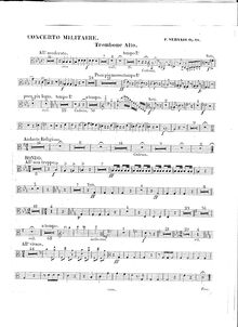 Partition Trombones (3) parties, Concerto Militaire Op.18, Servais, Adrien-François