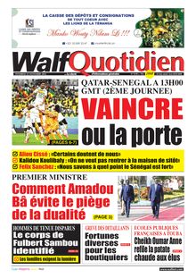 Walf Quotidien N° 9199 - du vendredi 25 novembre 2022