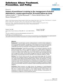 Impact of practitioner s training in the management of alcohol dependence: a quasi-experimental 18-month follow-up study