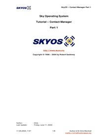 SkyOS Tutorial - Contact Manager Part 1